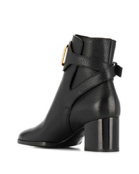 schwarze Leder Stiefeletten von Valentino