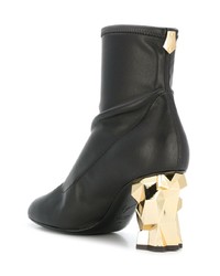 schwarze Leder Stiefeletten von Giuseppe Zanotti Design