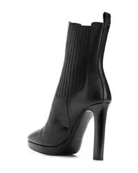 schwarze Leder Stiefeletten von Saint Laurent