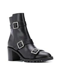 schwarze Leder Stiefeletten von Jimmy Choo