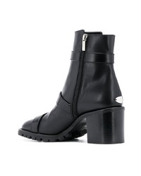 schwarze Leder Stiefeletten von Jimmy Choo