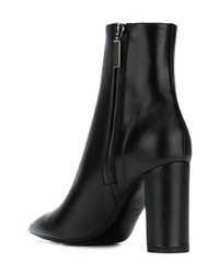 schwarze Leder Stiefeletten von Saint Laurent