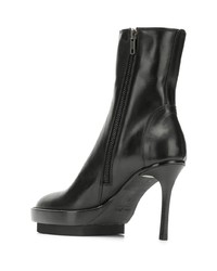 schwarze Leder Stiefeletten von Ann Demeulemeester