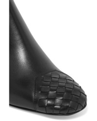 schwarze Leder Stiefeletten von Bottega Veneta