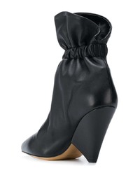 schwarze Leder Stiefeletten von Isabel Marant Etoile