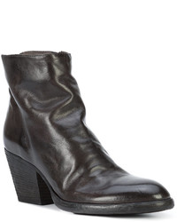 schwarze Leder Stiefeletten von Officine Creative