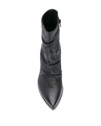 schwarze Leder Stiefeletten von Elena Iachi