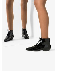 schwarze Leder Stiefeletten von Saint Laurent