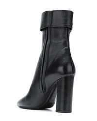 schwarze Leder Stiefeletten von Saint Laurent