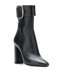 schwarze Leder Stiefeletten von Saint Laurent