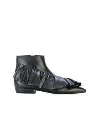 schwarze Leder Stiefeletten von JW Anderson