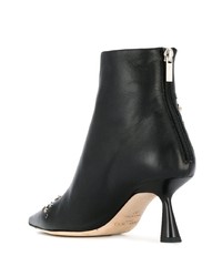 schwarze Leder Stiefeletten von Jimmy Choo