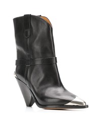 schwarze Leder Stiefeletten von Isabel Marant