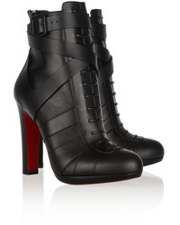 schwarze Leder Stiefeletten von Christian Louboutin