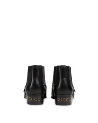 schwarze Leder Stiefeletten von Gucci