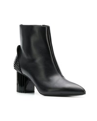 schwarze Leder Stiefeletten von Balmain