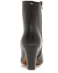 schwarze Leder Stiefeletten von Maison Margiela