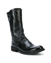 schwarze Leder Stiefeletten von Officine Creative