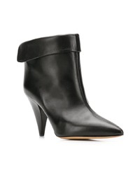 schwarze Leder Stiefeletten von Isabel Marant