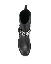 schwarze Leder Stiefeletten von Moschino