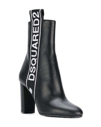 schwarze Leder Stiefeletten von Dsquared2