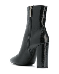 schwarze Leder Stiefeletten von Saint Laurent