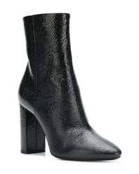 schwarze Leder Stiefeletten von Saint Laurent