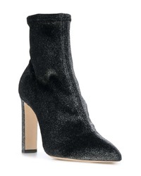 schwarze Leder Stiefeletten von Jimmy Choo