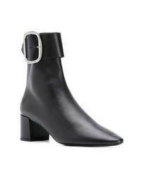 schwarze Leder Stiefeletten von Saint Laurent