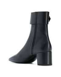 schwarze Leder Stiefeletten von Saint Laurent