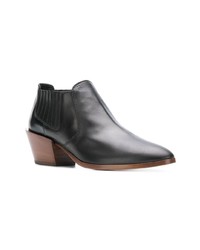 schwarze Leder Stiefeletten von Tod's