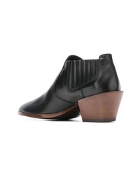 schwarze Leder Stiefeletten von Tod's