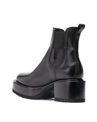 schwarze Leder Stiefeletten von Premiata