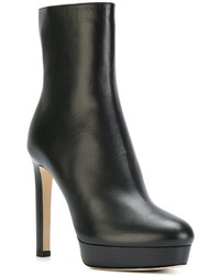 schwarze Leder Stiefeletten von Jimmy Choo