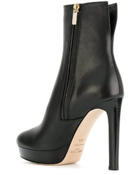 schwarze Leder Stiefeletten von Jimmy Choo