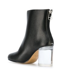 schwarze Leder Stiefeletten von Maison Margiela