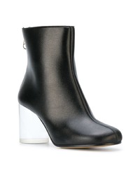 schwarze Leder Stiefeletten von Maison Margiela