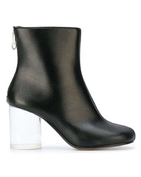 schwarze Leder Stiefeletten von Maison Margiela