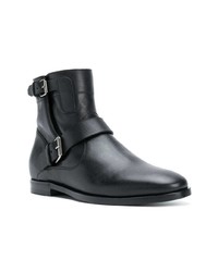 schwarze Leder Stiefeletten von Saint Laurent