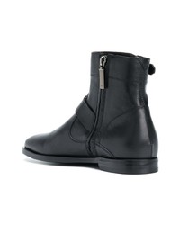 schwarze Leder Stiefeletten von Saint Laurent