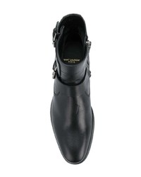 schwarze Leder Stiefeletten von Saint Laurent