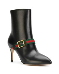 schwarze Leder Stiefeletten von Gucci