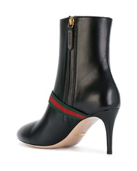 schwarze Leder Stiefeletten von Gucci