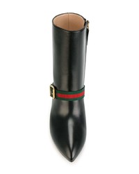 schwarze Leder Stiefeletten von Gucci