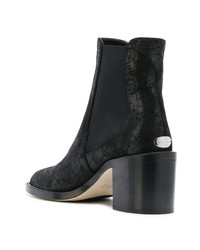 schwarze Leder Stiefeletten von Jimmy Choo