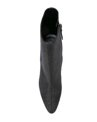 schwarze Leder Stiefeletten von Manolo Blahnik