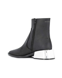 schwarze Leder Stiefeletten von MM6 MAISON MARGIELA