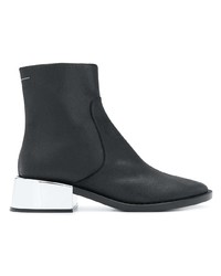 schwarze Leder Stiefeletten von MM6 MAISON MARGIELA