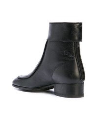 schwarze Leder Stiefeletten von Saint Laurent