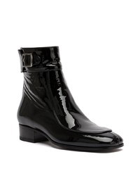 schwarze Leder Stiefeletten von Saint Laurent